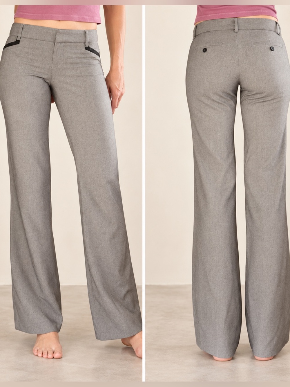 BCX Gray Low Rise Tuxedo Pants Size 0